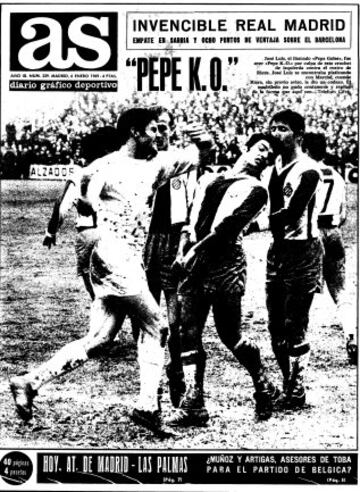 Pepe, jugador del Real Madrid, más conocido como Pepe Goles,se convirtió ante el Espanyol en Pepe K.O., tras propinar al jugador Riera un puñetado de izquierda sin mediar palabra. Su 'calentón' le costó al jugador madridista cuatro partidos de sanción.