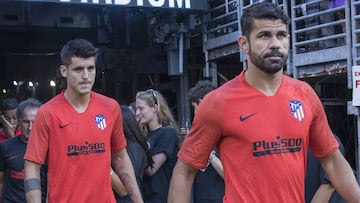 Morata y Diego Costa, delantteros del Atlético de Madrid.