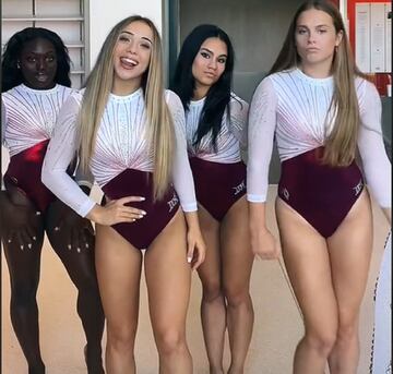 Marina González, con otras compañeras de Iowa State en un vídeo de TikTok.