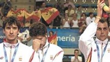 <b>Tristeza.</b> A pesar de ganar la plata, los españoles estaban desolados.