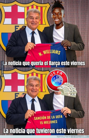 Los memes se ceban con el Barcelona tras la renovación de Nico Williams con el Athletic