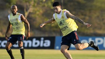 James Rodr&iacute;guez durante un entrenamiento de la Selecci&oacute;n Colombia en Barranquilla.