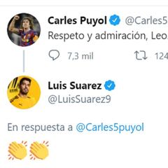 Puyol muestra "todo" su "apoyo" a Messi y Luis Suárez aplaude sus palabras