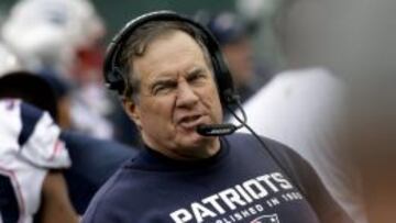 Bill Belichick en el partido contra los Jets.