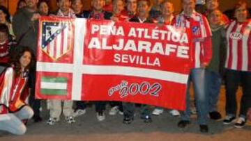 <b>ORGULLOSOS. </b>La peña atlética Aljarafe de Sevilla siempre apoya al Atlético desde la capital andaluza.