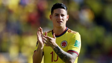 Soccer Football - World Cup - South American Qualifiers - Colombia v Peru - Estadio Metropolitano Roberto Melendez, Barranquilla, Colombia - January 28, 2022 Colombia&#039;s James Rodriguez before the match   REUTERS/Luisa Gonzalez