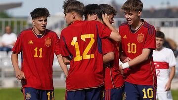 La Sub-14 celebra un gol ante Turqu¨ªa (SEFUTBOL).