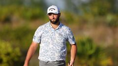 El golfista español Jon Rahm, durante la primera jornada del Hero World Challenge en el Albany Golf Course de Nassau, Bahamas.