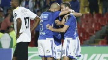 Celebración del primer gol de Millonarios