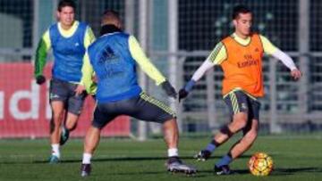 Lucas Vázquez, en el entrenamiento de este sábado.