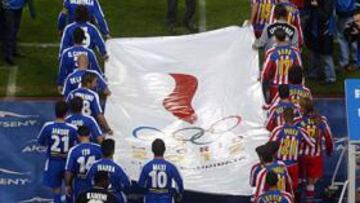 <b>EJEMPLO. </B>El Espanyol sí salió al campo con la pancarta de Madrid 2012.