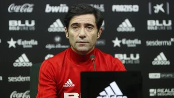 Marcelino durante la rueda de prensa.
