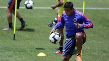 Luis Fernando Muriel durante un entrenamiento con la Selección Colombia.