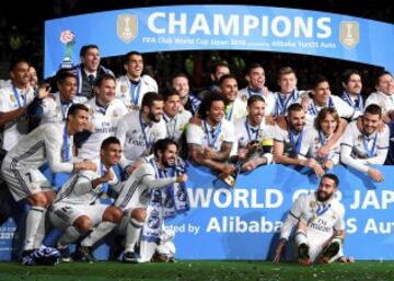 Real Madrid beat Kashima Antlers 4-2 in Japan, with goals from Benzema and Ronaldo (3). James was an unused substitute.