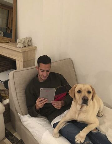 En su Instagram es habitual verle tranquilamente en su casa con sus mascotas