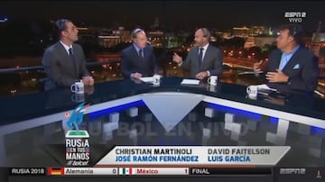 También en el Mundial de Rusia, Tv Azteca y ESPN, juntaron a Christian Martinoli, Luis García, David Faitelson y José Ramón Fernández. Los cuatro hicieron equipo años atrás en la televisora del Ajusco. Uno de sus segmentos más recordados fue el día que México derrotó a Alemania por un gol a cero.