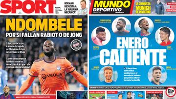 Portadas de &#039;Sport&#039; y &#039;Mundo Deportivo&#039; del mi&eacute;rcoles 21 de noviembre de 2018.