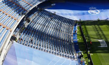 Así se encuentra el Santiago Bernabéu a dos días de su estreno. El club blanco jugará el 12 de septiembre frente al Celta de Vigo.