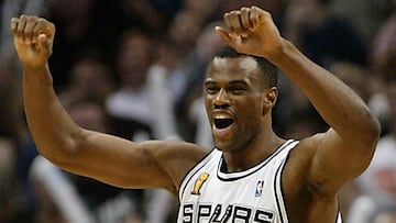 David Robinson, durante un partido de la NBA de los San Antonio Spurs