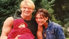David y Victoria Beckham con su hijo mayor, Brooklyn.
