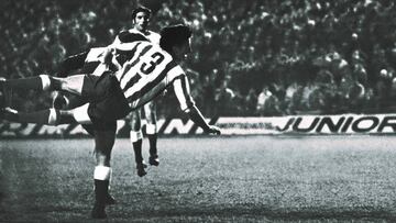 Isacio Calleja marca en plancha al Sabadell en 1969.