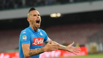 Marek Hamsik celebra el gol ante el Chievo Verona. 