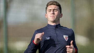 Laporte, entrenando esta ma&ntilde;ana en Lezama