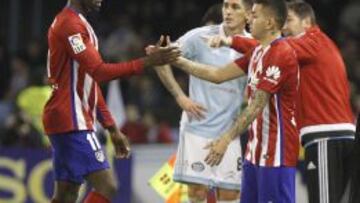 Bronca del Cholo a Jackson en el descanso del partido de Vigo