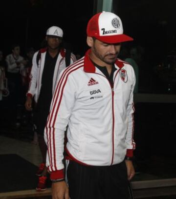 Los jugadores de River Plate arriban a Medellín.