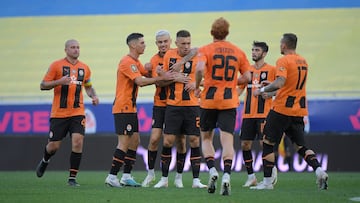 El Shakhtar celebrando un gol.