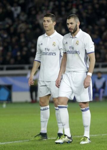 Cristiano y Benzema tras el 1-2.