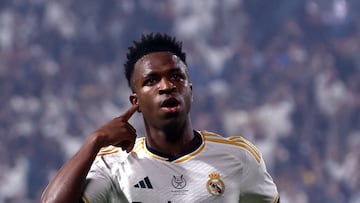 Vinicius celebra un gol al Barcelona en la Supercopa de 2014.