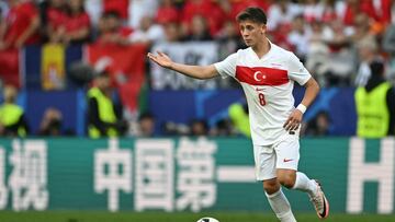 Turkey's forward #08 Arda Guler gestures during the UEFA Euro 2024 Group F football match between Turkey and Portugal at the BVB Stadion in Dortmund on June 22, 2024. (Photo by OZAN KOSE / AFP)