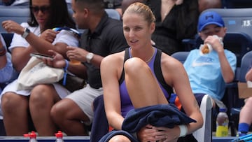 Karolina Pliskova, antes de retirarse contra Jasmine Paolini en el US Open.