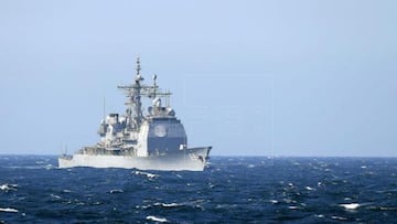 Vista del buque estadounidense "USS Vicksburg" durante un ejercicio militar en el mar Negro, cerca de la costa de Constanta, Rumanía en 2015.