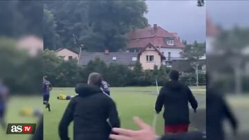 This Polish soccer match has gone viral online after a player’s neat footwork on the wing was met with a truly dreadful challenge.