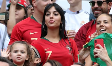 Georgina Rodríguez durante el partido del grupo B de la Copa Mundial de la FIFA Rusia 2018 entre Portugal y Marruecos en el Estadio Luzhnikí el 20 de junio de 2018 en Moscú, Rusia.
