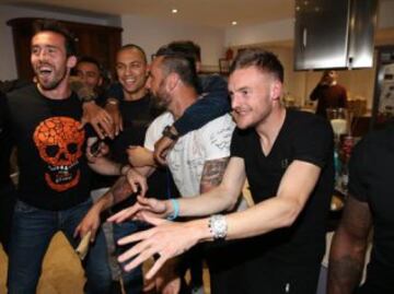 Jamie Vardy's party: Leicester's euphoria explosion in images