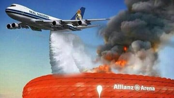 Calderón 'tuiteó' un Allianz en llamas apagado por el Madrid