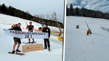 Un concejal construye una estación de esquí con telesilla en el jardín de su casa: 40 metros para cumplir su sueño
