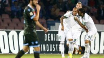 El Sassuolo celebrando el gol