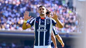 German Berterame celebrates his goal 0-1 of Monterrey during the Quarter final second leg match between Pumas UNAM and Monterrey as part of the Liga BBVA MX, Torneo Apertura 2024 at Olimpico Universitario Stadium on December 01, 2024 in Mexico City, Mexico.
