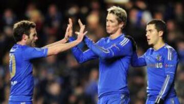 Fernando Torres celebrando un gol contra el FC Nordsjaelland, que no ser&iacute;a suficiente para clasificar a su equipo.