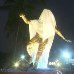 Inauguran una estatua de Cristiano en la India y estalla la polémica y no es por el parecido