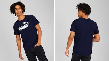 Camiseta Puma Essentials Logo azul marino para hombre