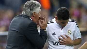 James Rodr&iacute;guez y Ancelotti.