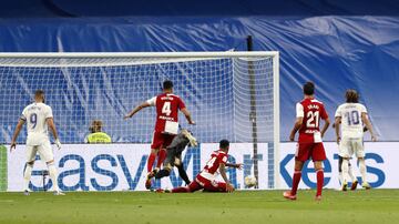 Camavinga marcó el 4-2 en su debut con el Real Madrid.