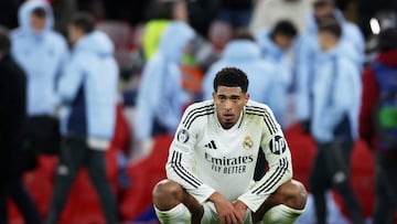 Soccer Football - Champions League - Liverpool v Real Madrid - Anfield, Liverpool, Britain - November 27, 2024 Real Madrid's Jude Bellingham looks dejected after the match Action Images via Reuters/Lee Smith TPX IMAGES OF THE DAY