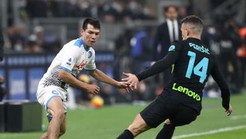 Hirving Lozano fue titular en la derrota del Napoli ante el Inter