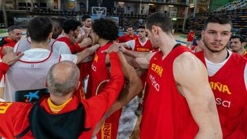 La selecci&oacute;n espa&ntilde;ola, antes de un partido de las Ventanas